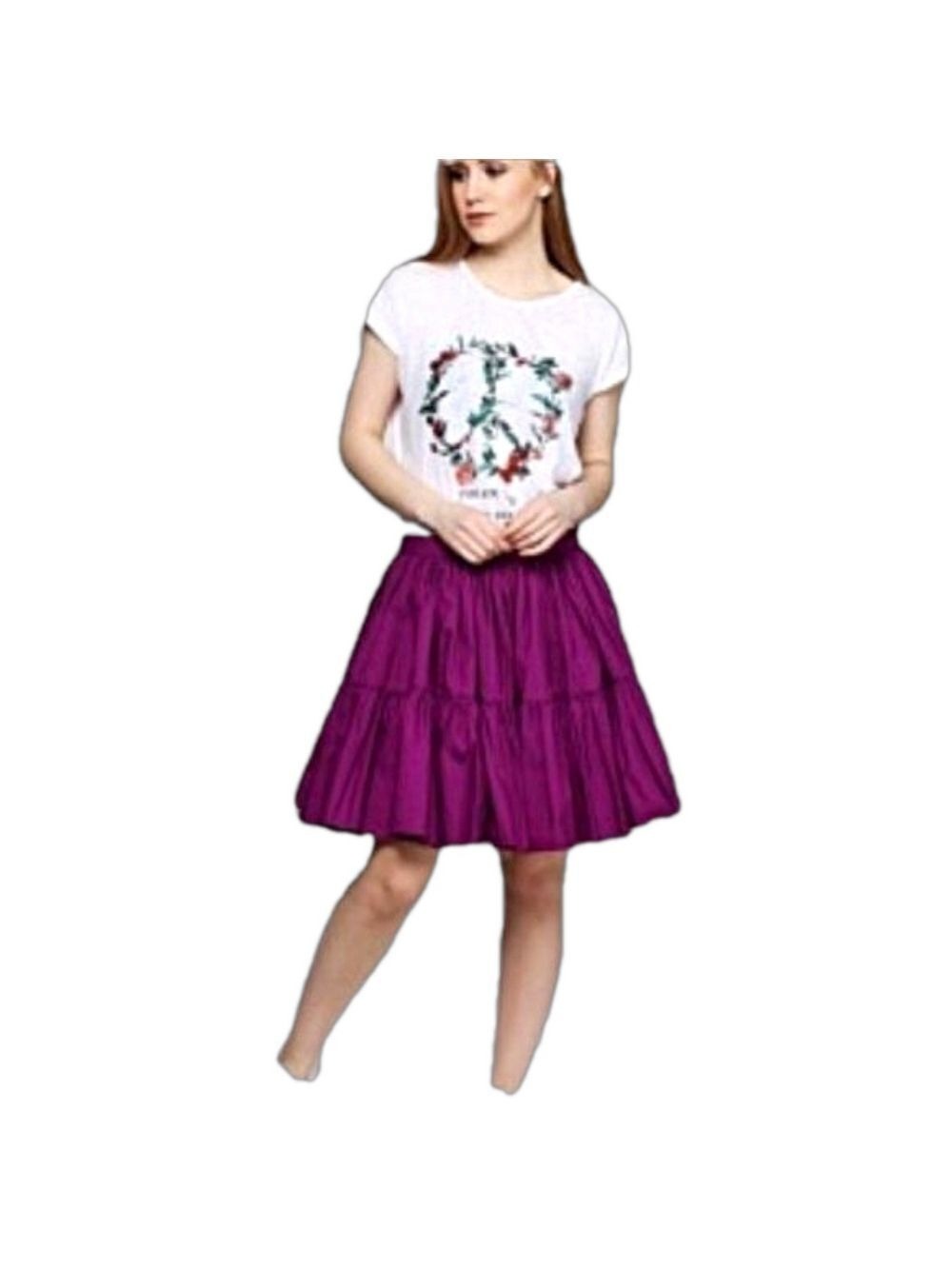 JUICY COUTURE NWT! Fabulous Vintage Dark Orchid Ruffle Skirt Size 0